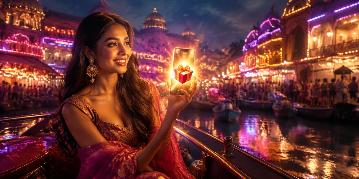 Mobile user enjoying live casino games on phone in vibrant neon ambiance